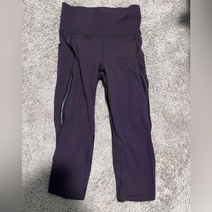 Plum Purple crop mesh Lululemon Leggings
